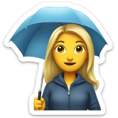 Girl with an umbrella sticker