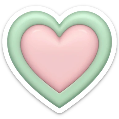 A half pastel green half pastel pink heart sticker