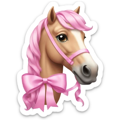 Pink horse with bow  sticker