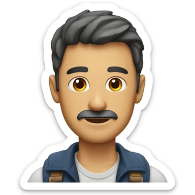 Hombre moreno con vara y ojos achinados sticker