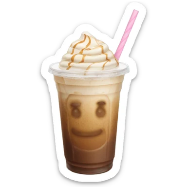 iced latte no cream with straw  sticker