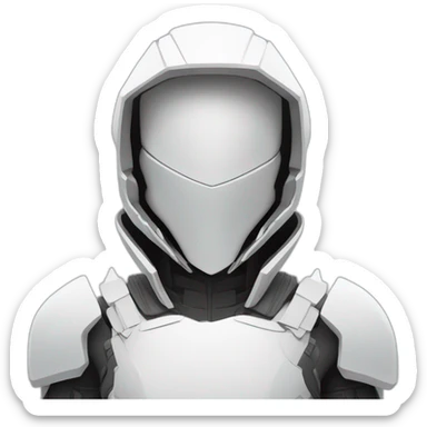 futuristic white Phantom squad Infiltration armored breastplate invisible effect sticker