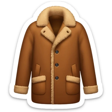 Brown fuzzy coat sticker