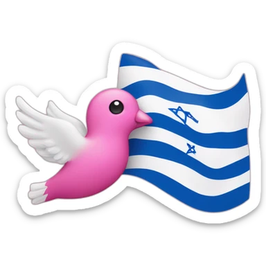 Israel flag and pink dove of peace sticker