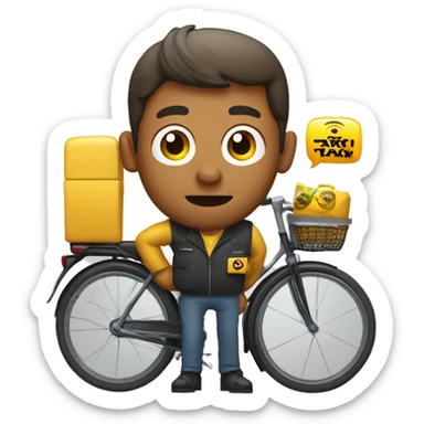 online taxi bike driver who is in idle time waiting for an order to come into their app sticker