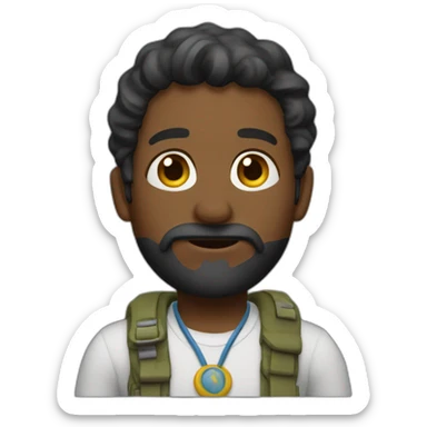 Un personaje de fottnite riendose sticker