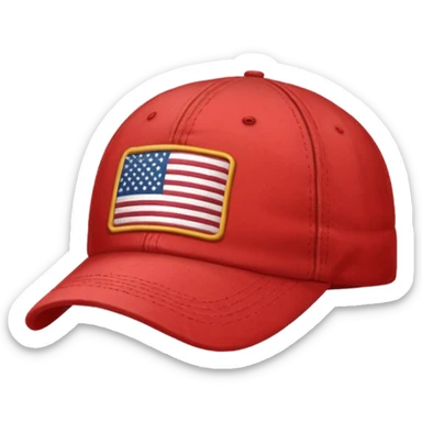 red cap the US Flag on it sticker