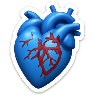 Blue human heart sticker