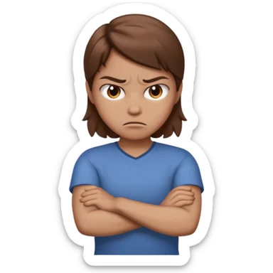 Arms crossed mad sticker