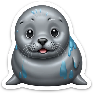 sad seal barking sticker