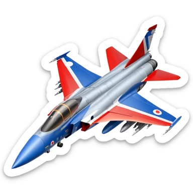 the french mirage fighter jet with the french flag behind it sticker