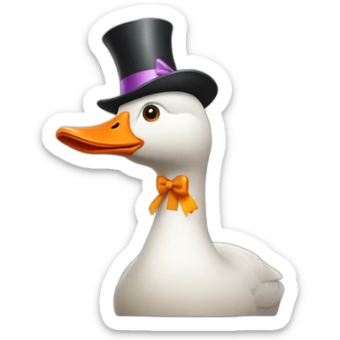 Goose with partyhat  sticker