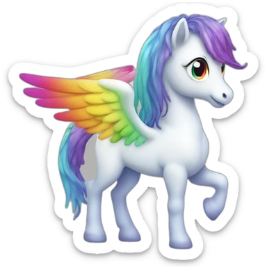 Rainbow pegasus with big rainbow eyes sticker