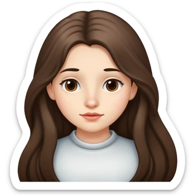 long hair girl with mole by left side of lip sticker