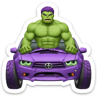 Hulk smashing a car sticker