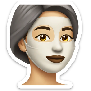 Lady with face mask spa beauty face relaxing  sticker
