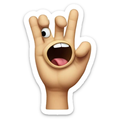 smily face with evil finger tenting hands sticker