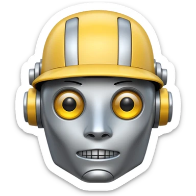 robot with yellow hat sticker