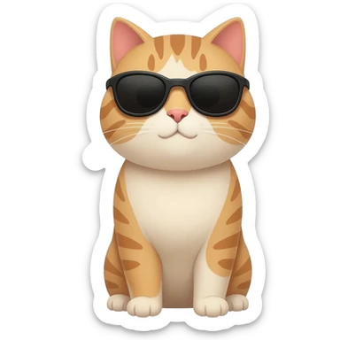 Cat wearing sunglasses sticker