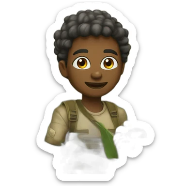 Africain travaillant dans les champs sticker