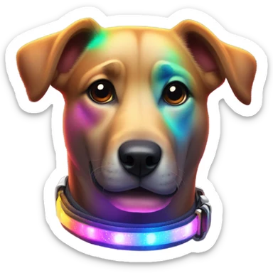 LED lights on a dog  sticker