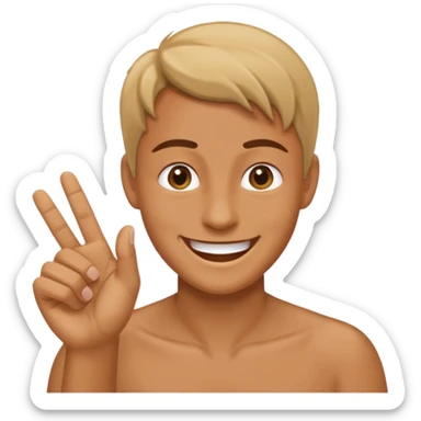 A smiling face flicking off someone sticker