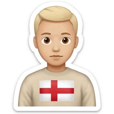 photorealistic man in the sweater with danish flag sticker