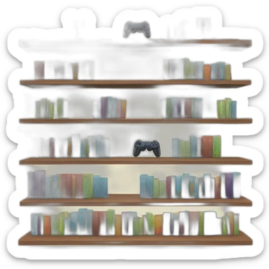 Bookshelves with gamepad  sticker