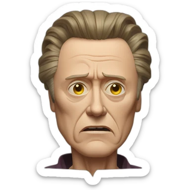 christopher walken scowling sticker