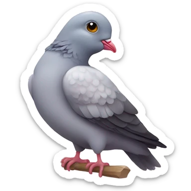 Cute sleepy pigeon with bow on her head  sticker