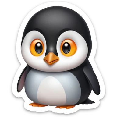 Sad emoji penguin begging giant lovely eyes cute sticker