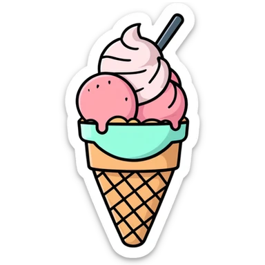 Strawberry ice cream  sticker