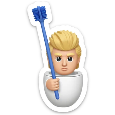 a donald trump toilet brush sticker