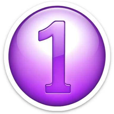 The number 1 in purple color  sticker