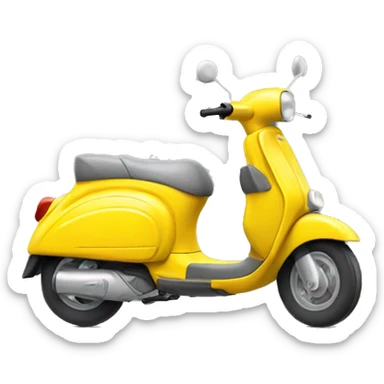 Yellow scooter with grey footing sticker