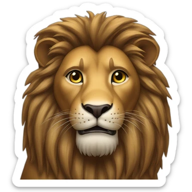Lion crinière brune en queue de cheval  sticker