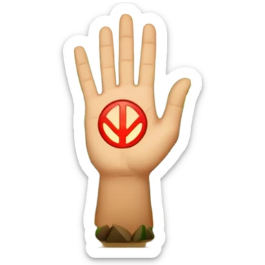 forest character hand out stop gesture glowing rune palm sticker