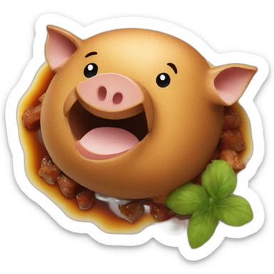 Pork Adobo on a white plate sticker