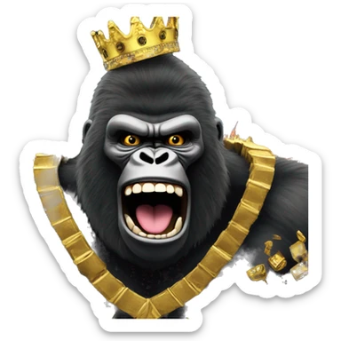 king kong at a rave sticker