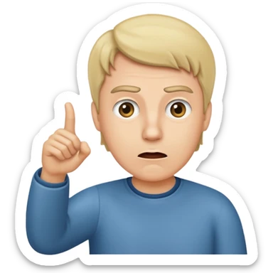 Pointing at self while baffled sticker