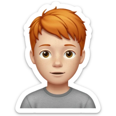 ginger boy with straight hair lifted upwards sticker