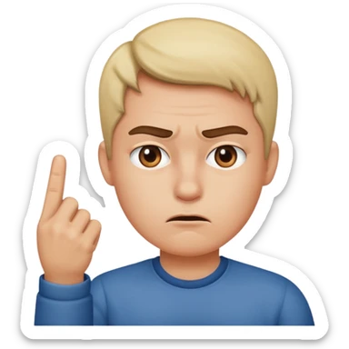 irritated face with middle finger sticker