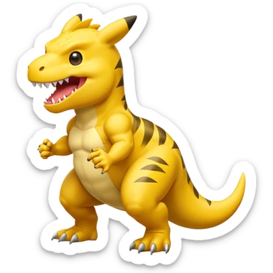 Picachu GigaChad t-rex sticker
