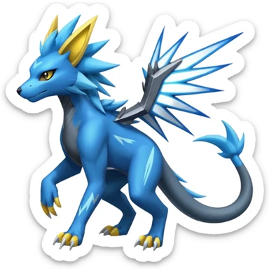 Dialga-Zeraora-Manectric-Luxray-Fakémon-fusion-animal-creature, full body  sticker