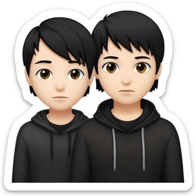 Emo boy with black hair girl sticker
