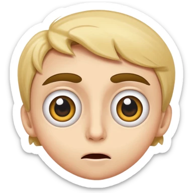Face looking to the side with wide eyes and low mouth with raised eyebrows (the viral face for this is a bad idea, but we’re totally gonna do it together anyway) sticker