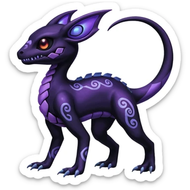 Shiny Duskull-Salandit-Umbreon-Fakémon-hybrid-creature (full body)  sticker