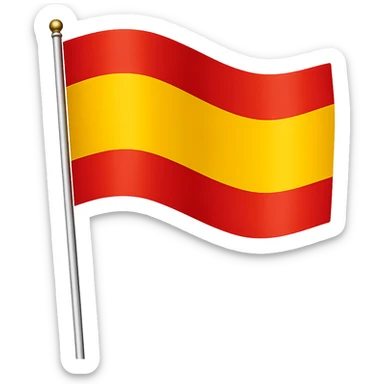 Edit the image to depict the Spain flag with simple and bold design, featuring only red and yellow horizontal stripes without the central coat of arms or any bars, on a transparent background. Maintain a clean and clear flag representation. sticker
