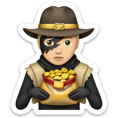 un bandit avec un sac de butin  sticker
