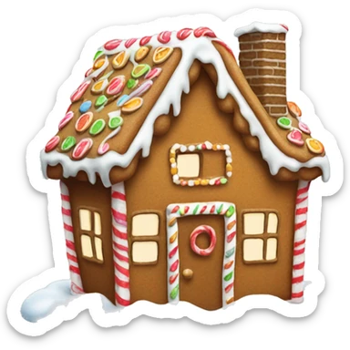 Gingerbread house with snow on top of it  sticker
